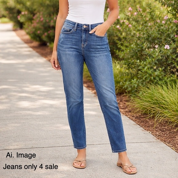 Judy Blue Denim - Judy Blue Relaxed Fit Distressed Dark Wash Denim Jeans Size 3/26 Mid Rise Comfy